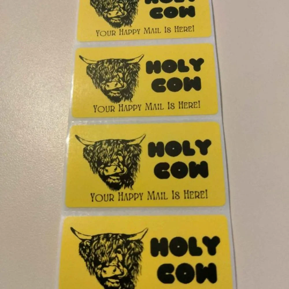 50 Holy Cow- Shipping Labels Thermal Packaging Stickers 2.25
